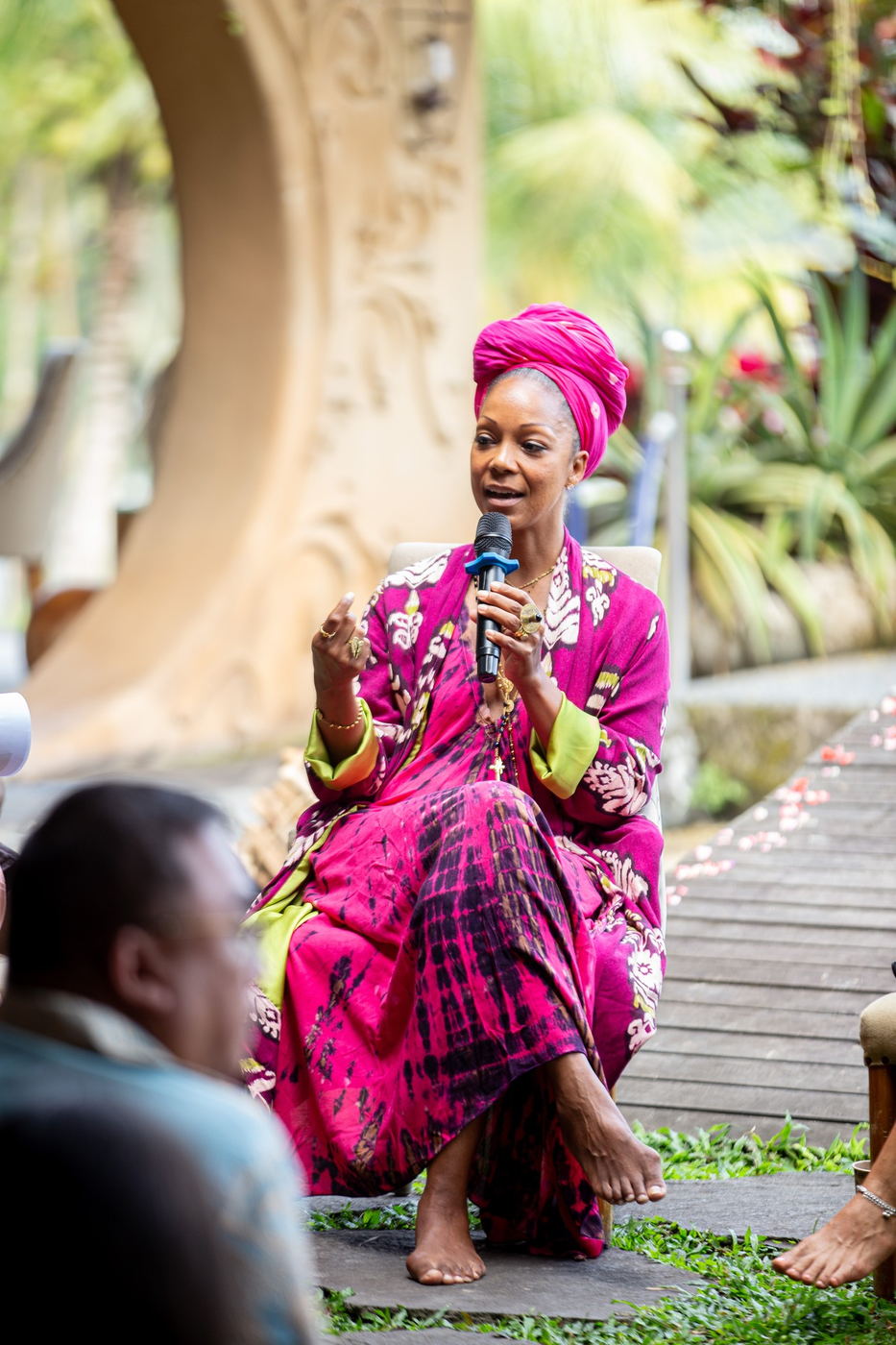 Swaady Martin speaking at the salon